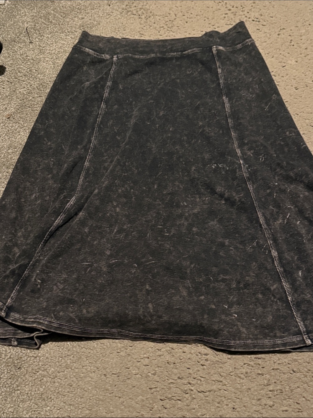 Hard Tail Forever Flat Waist Knee Skirt Cotton - Style B-145 Black Denim Medium